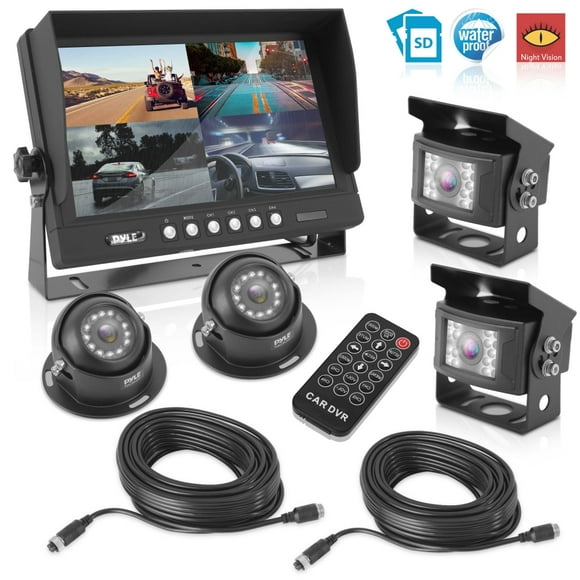 7 Display for Bus Sound Around for Bus, Truck, Trailer, Van 7'' Display Night Vision Pyle PLCMTR78WIR 2.4Ghz Vehicle Camera & Video Monitor System with Wireless Transmission Waterproof Rated Cam 